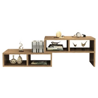 彬彬小鋪 伸縮電視櫃, 淺胡桃色