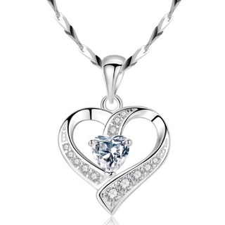 Sayaka 紗彌佳 925純銀茱麗葉心形微鑲鑽項鍊