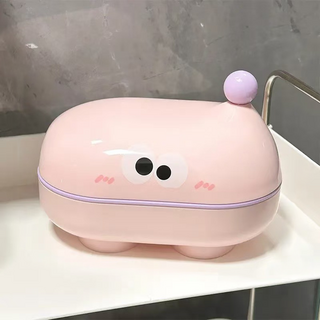 소프트 귀여운 캐릭터 비누 케이스, 핑크, 1개