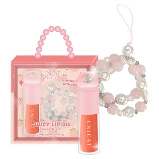 UNICAT 變臉貓 水光透潤玻璃唇油, 蜜桃, 4ml, 1個