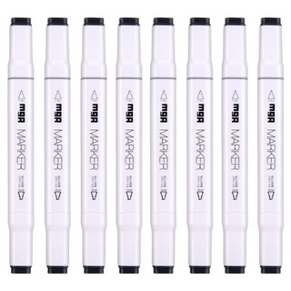 엠앤지 양면 듀얼팁 마카펜 블랙, 8개, 1색
