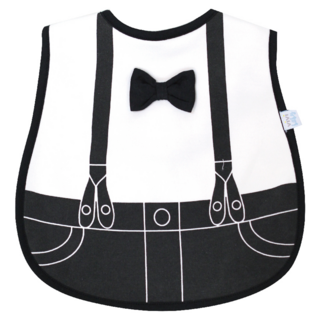 vivibaby 英倫吊帶圍兜, 黑色, 1入, 1個