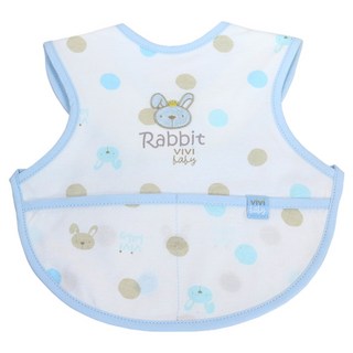 vivibaby 粉彩兔口袋圍兜, 藍色, 1個, 1個裝