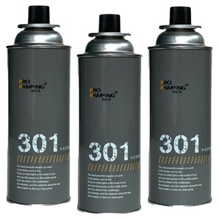 PRO KAMPING 領航家 通用普通瓦斯罐 220g, 3個, 深灰色