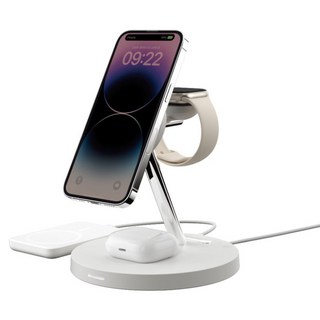 SwitchEasy 魚骨牌 MagSafe MagPower 四合一磁吸無線充電支架 充電座, 白色, 1個