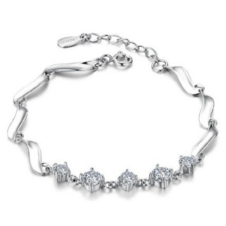 Sayaka 紗彌佳 守護者純銀鑲鑽手鍊 白鑽