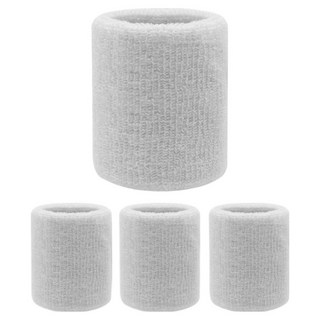 아워웍스 폴리에스터 땀흡수 스포츠 손목아대, 화이트, 4개