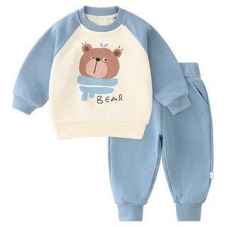 Bebeniz 休閒毛圈布大學T + 長褲套裝