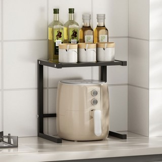 好拾選物 鍋具小家電置物架/分層收納架, 1個, 黑色