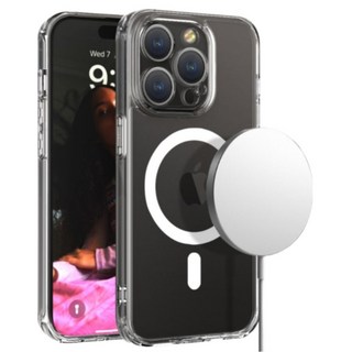 바우아토 투명 마그네틱 맥세이프 호환 변색 방지 휴대폰 케이스