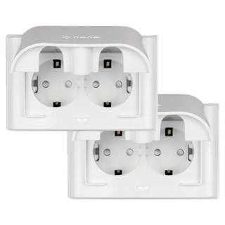 nano Odyssey 電氣室內裝潢壓克力配線簡約防雨橫式防滴型白色2孔嵌入式插座, 2個