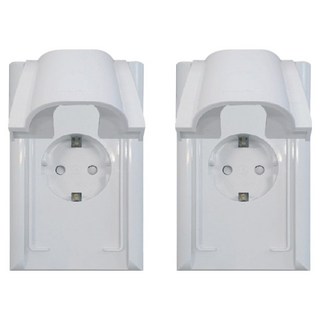 nano 電氣 Odyssey 室內裝潢壓克力配線簡約防雨直立式防潑水型白色1孔嵌入式插座, 2個