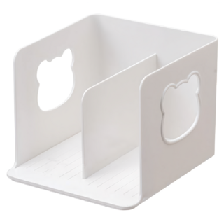 FAmILyLIFE 生活 可愛小熊雙槽兒童書架, 白色