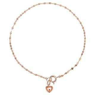 semijuwelry 女款14k飽滿愛心單排疊戴金杏仁鍊手鍊