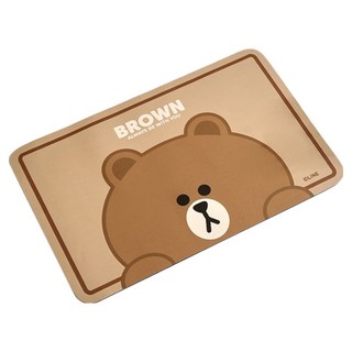 LINE FRIENDS 矽藻土方形腳踏墊 KP011, 熊大