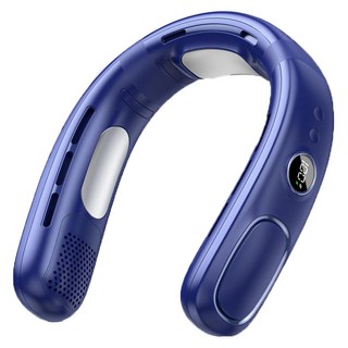 Kyhome 冰瓷製冷掛脖風扇/半導體無葉風扇/戶外隨身電風扇, N90, 藍色