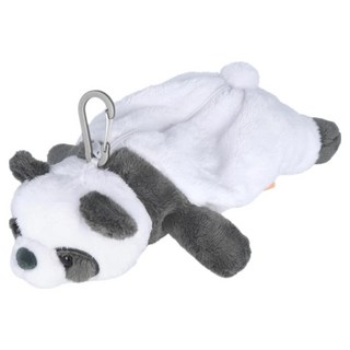 sun-star nuimee 絨毛軟趴可吊掛玩偶筆袋, 1個, 熊貓 白色