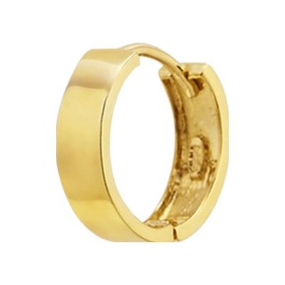 semijuwelry 女性用14K易扣式日常金質迷你環狀耳環 小(2mm x 外徑 8.34mm)