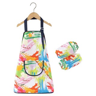 아트조이 어린이 미술 앞치마 토시 세트, 스트라이프