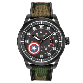 CITIZEN 漫威系列 美國隊長光動能大三針手錶 AW1367-05W