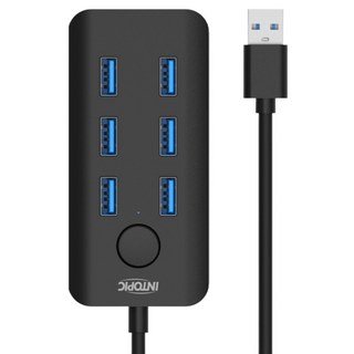 INTOPIC 廣鼎 USB3.2&RJ45 集線器 HB-790, 1個, 黑色