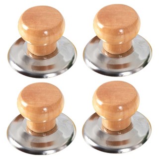 Coridry 木質手柄鍋蓋頭, 4個, 木製鍋蓋頭