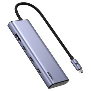 ARTMU USB Type-C 7合1 4K 60hz Gen2 10Gbps 多功能集線器 MH340, 1個, 金屬灰