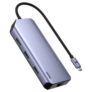 ARTMU USB C型 9合1 4K 60hz Gen2 10Gbps 多功能集線器 MH430, 1個, 金屬灰