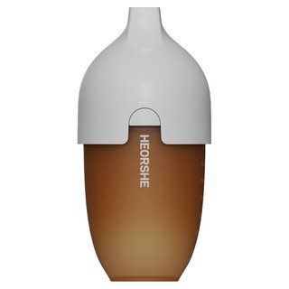 HE OR SHE 寬口矽膠仿母乳奶瓶, 灰色, 1個, 240ml