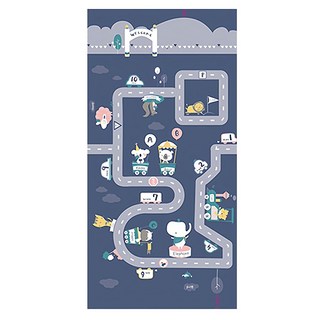 vivibaby 孩童摺疊式XPE遊戲地墊, 藍色 + 灰色