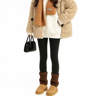 The Syrup 女性用刷毛高腰舒適保暖內搭褲 B