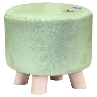 Cotton Field 棉花田傢飾 北歐風實木椅腳凳 彩色羽毛, 綠色, 1個