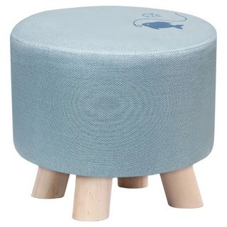 Cotton Field 棉花田傢飾 北歐風實木椅腳凳 釣魚, 藍色, 1個