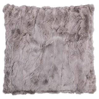 HOLA 和樂家居 克萊歐兔毛羽毛抱枕, 礫石灰