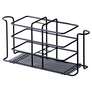 JOEKI 免打孔鐵藝牙刷置物架 鐵藝牙刷架 03 YL059, 1個, 黑色雙格