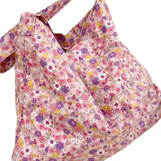 Sayaka紗彌佳 日系櫻之花見文青質感單肩包 粉碎花款