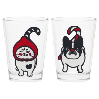 Mao's 樂陶陶 郭公館工作室 x Mao's 樂陶陶 聯名法鬥貓咪玻璃杯組禮盒, 1套, 透明色