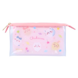 sun-star mitte 透明網袋兩用收納筆袋 吉伊卡哇, 粉色, 1個