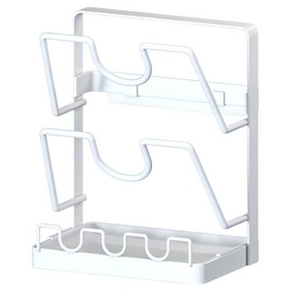 半島良品 日式鐵藝收納架/鍋蓋收納架 2層, 1個, 白色