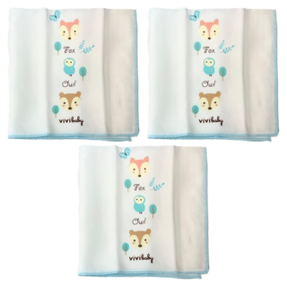 vivibaby 森林好朋友超柔紗布手帕 3條