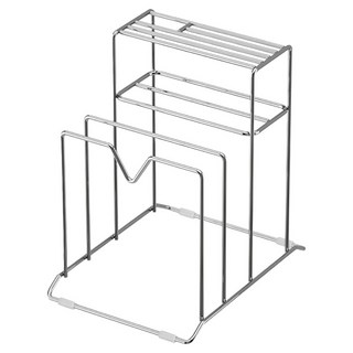 CAXXA 凱撒 不鏽鋼廚房收納刀架/砧板架/鍋蓋架, 1個, 銀色