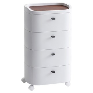 FAmILyLIFE 生活 高耐重4層抽屜收納櫃 純白滾輪款 YG-169-A, 4層, 純白