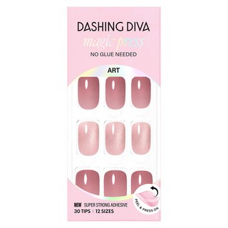 데싱디바 매직프레스 네일팁 세트 글리밍 로즈 레귤러 라운드, 1세트, 핑크