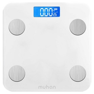 muhan 藍牙體重機 電池款, 1個, 珍珠白, BLTZC26F