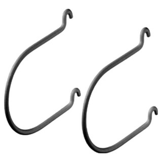 BDRP 橢圓形孔專用多用途洞洞板收納架掛鉤 8.5 x 10 cm, 2個, 黑色(B008B)