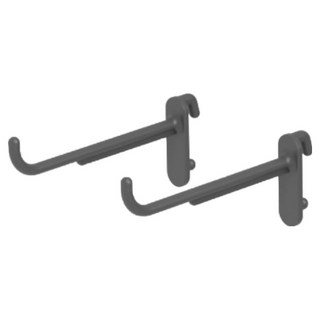 BDRP 橢圓孔專用多功能洞洞板整理架 L型塑膠長掛勾, 2個, 黑色(B079)