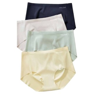YOLOMi 悠樂米 100支頂級冰絲系列 女著內褲4件組, 黑色 + 膚色 + 紫色 + 青色