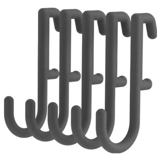 BDRP 橢圓孔專用多用途洞洞板整理架 塑膠掛鉤 小, 黑色(B078), 5個