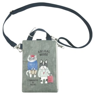kUSUgURU JAPAN 日本眼鏡貓 Animal Mode款 可觸控手機包/斜背包/手拿包證件袋 背帶可調