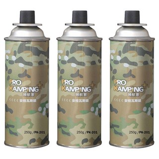 PRO KAMPING 領航家 安控普通瓦斯罐 250g, 3罐